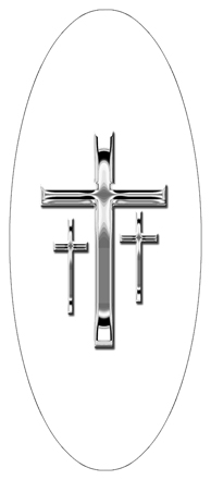 Silver 3 Crosses White